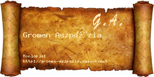 Gromen Aszpázia névjegykártya